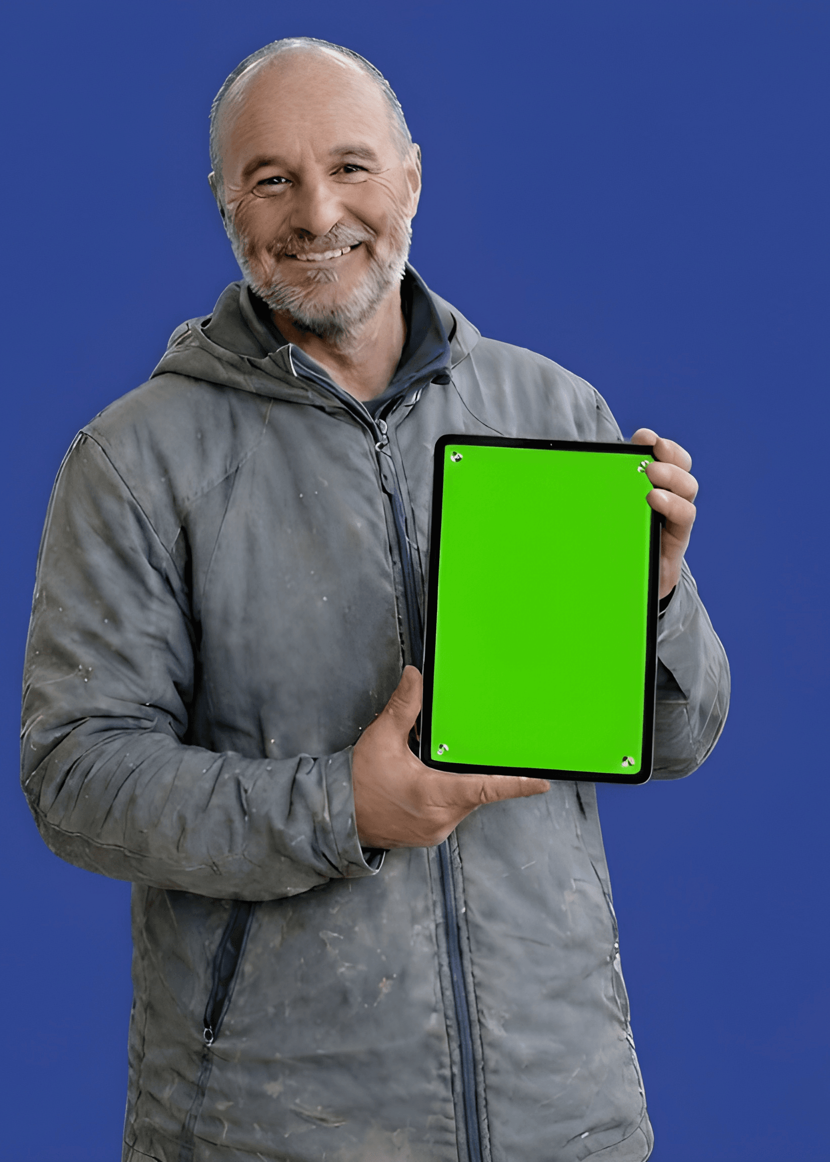 Handwerker mit Tablet